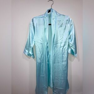Sandy Waters Blue Satin Robe XS/S with Tie- Baby Blue Color